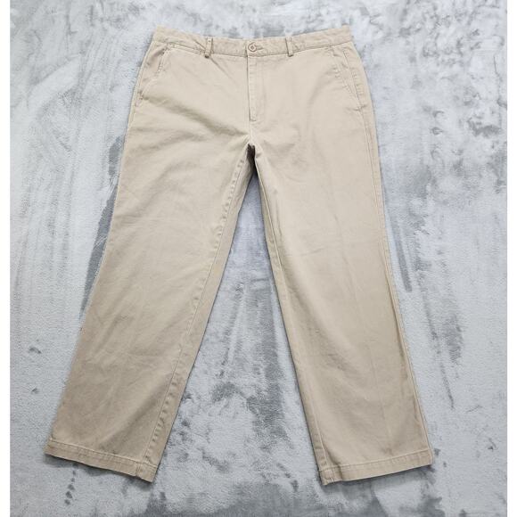 Dockers Pant Mens Size 38 X 30 Tan Khaki Flat Front Straight Cotton Chino Office - Picture 1 of 13